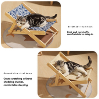 Cat Toys Solid Wood Claw Grinding Cat Climbing Frame Hammock Cat Nest Recliner Cat Scratching Board All season Universal Pet Bed