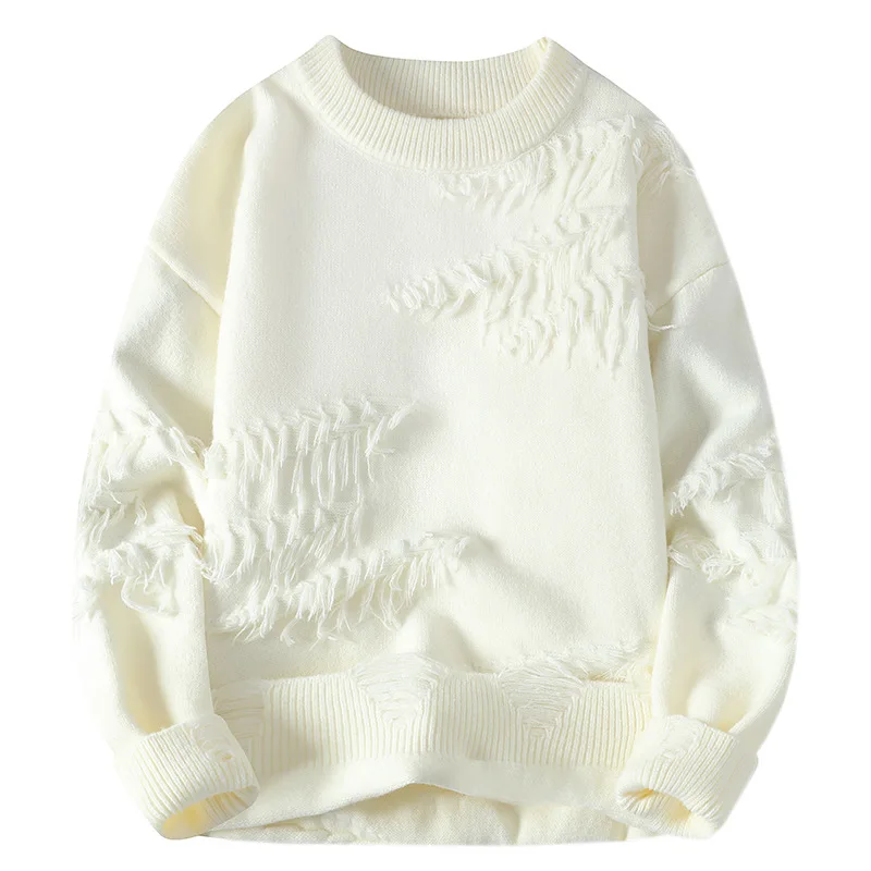 سترة محبوكة عصرية للأولاد المراهقين شخصية فروي Sle Spor فضفاضة تناسب طويلة Sve hine ملابس شتوية قابلة للغسل