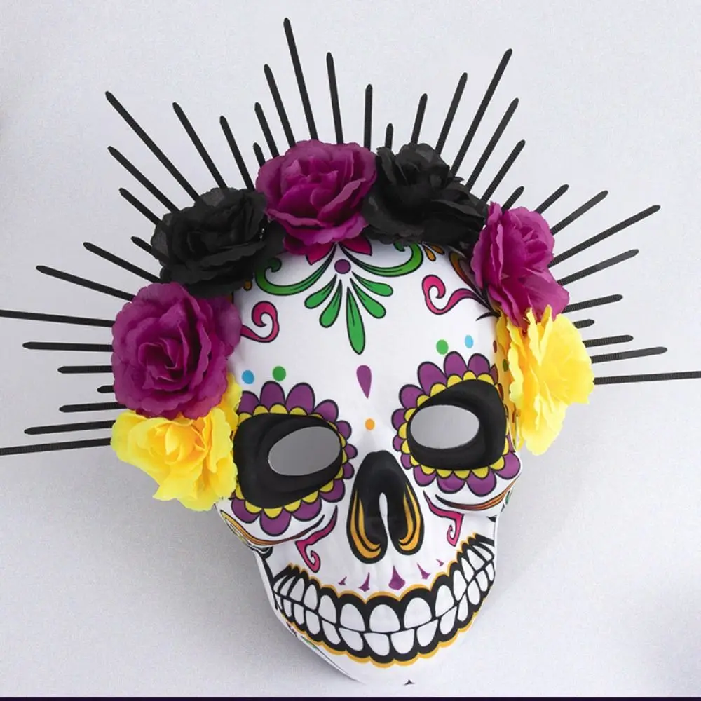 Máscara mexicana del Día de los muertos para Halloween, máscara completa de EVA, máscara para fiesta de Halloween, tocado, máscara de calavera tridimensional, accesorios para disfraz
