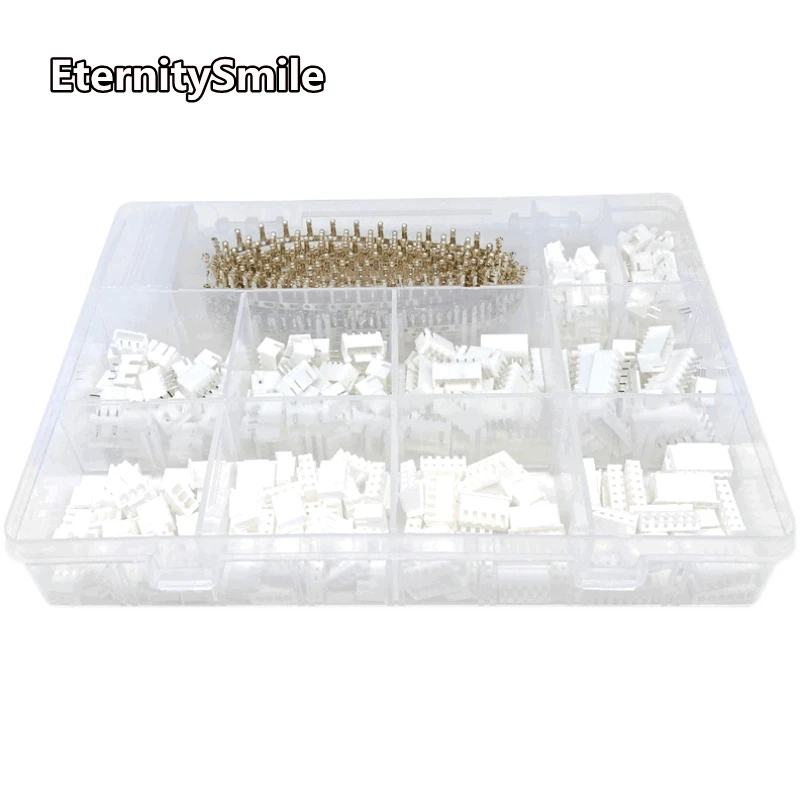 760pcs XH2.54mm 2/3/4/5/6P Male/Female Continuous Terminal Housing PCB Header Wire Connector 1M 10P Cable/Crimping Tool Kit