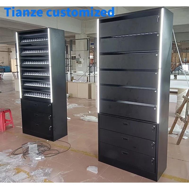 [Customized]Australia supermarket smoking shop LED light smokeless cigarettes display cabinet