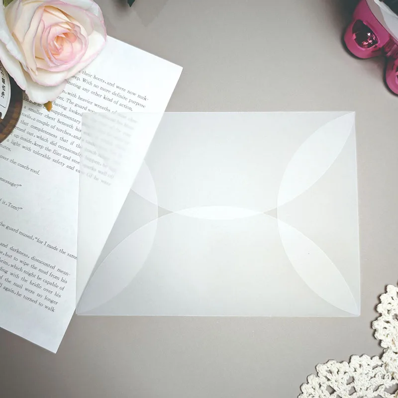 50pcs Blank Translucent Envelope for Message Card Wedding Business Invitation Card Storage Postcard Packaging Gift Packaging Bag