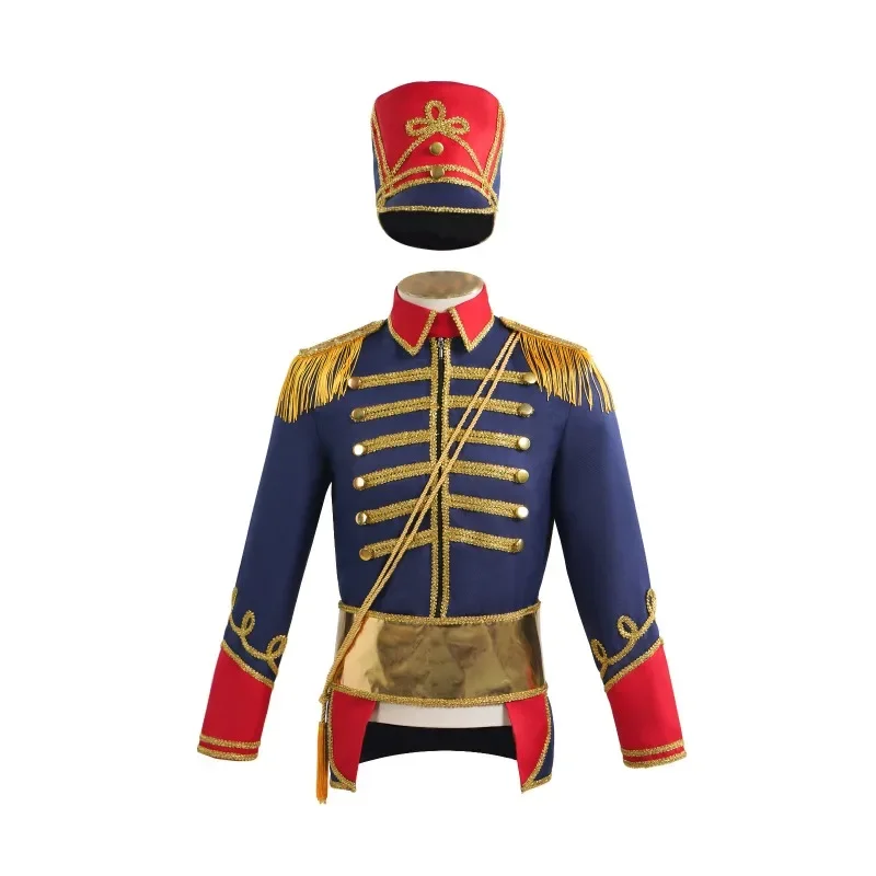 Nutcracker Costume Medieval Royal Military Uniform Jacket Colonial Tuxedo George Washington Regency Jacket With Hat For Men