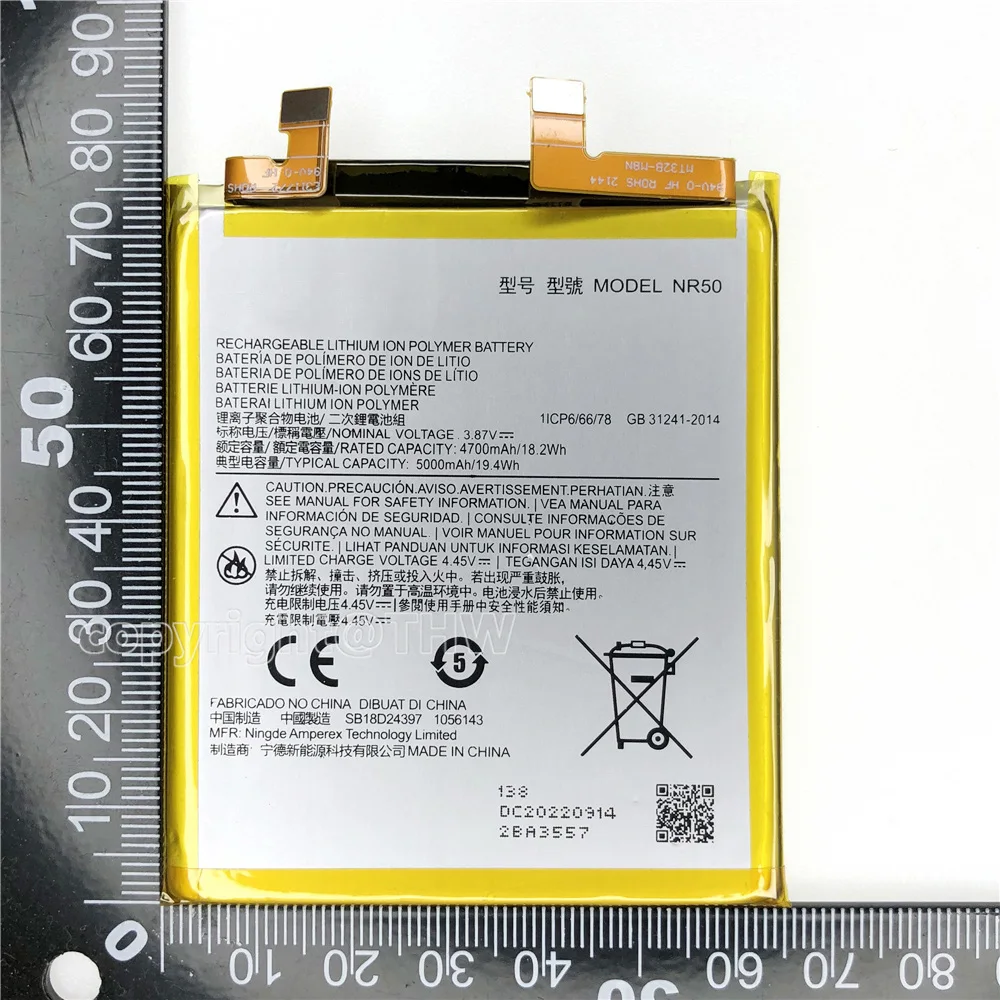 100% Original Rechargeable Replacement Battery, NR50, FOR MOTO, Motorola EDGE X30, XT2201-2, 5000mAh