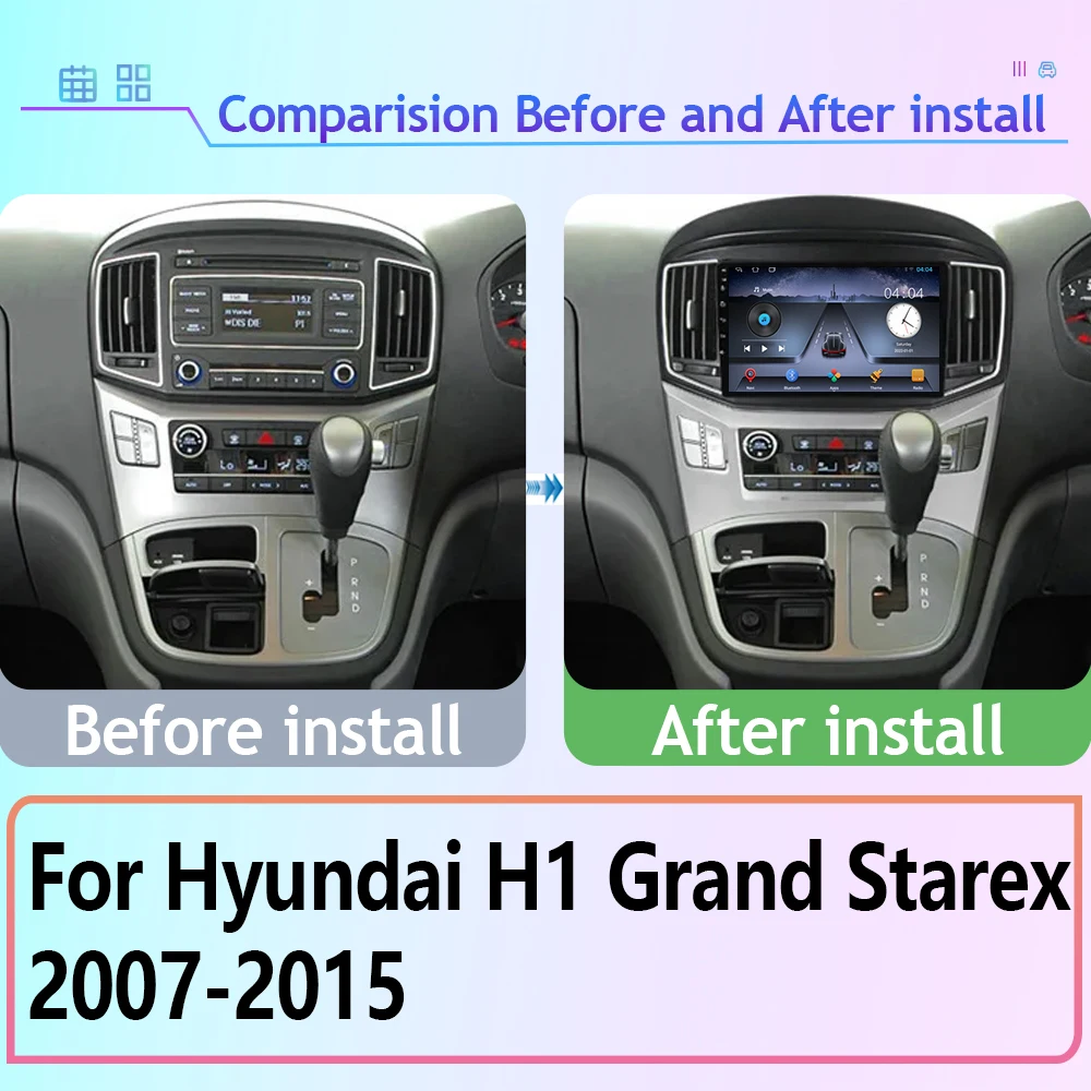 For Hyundai H1 Grand Starex i8000 TQ 2007-2015 Car Radio Carplay GPS Navigation Stereo Android Auto Bluetooth 5G Wifi No 2din BT