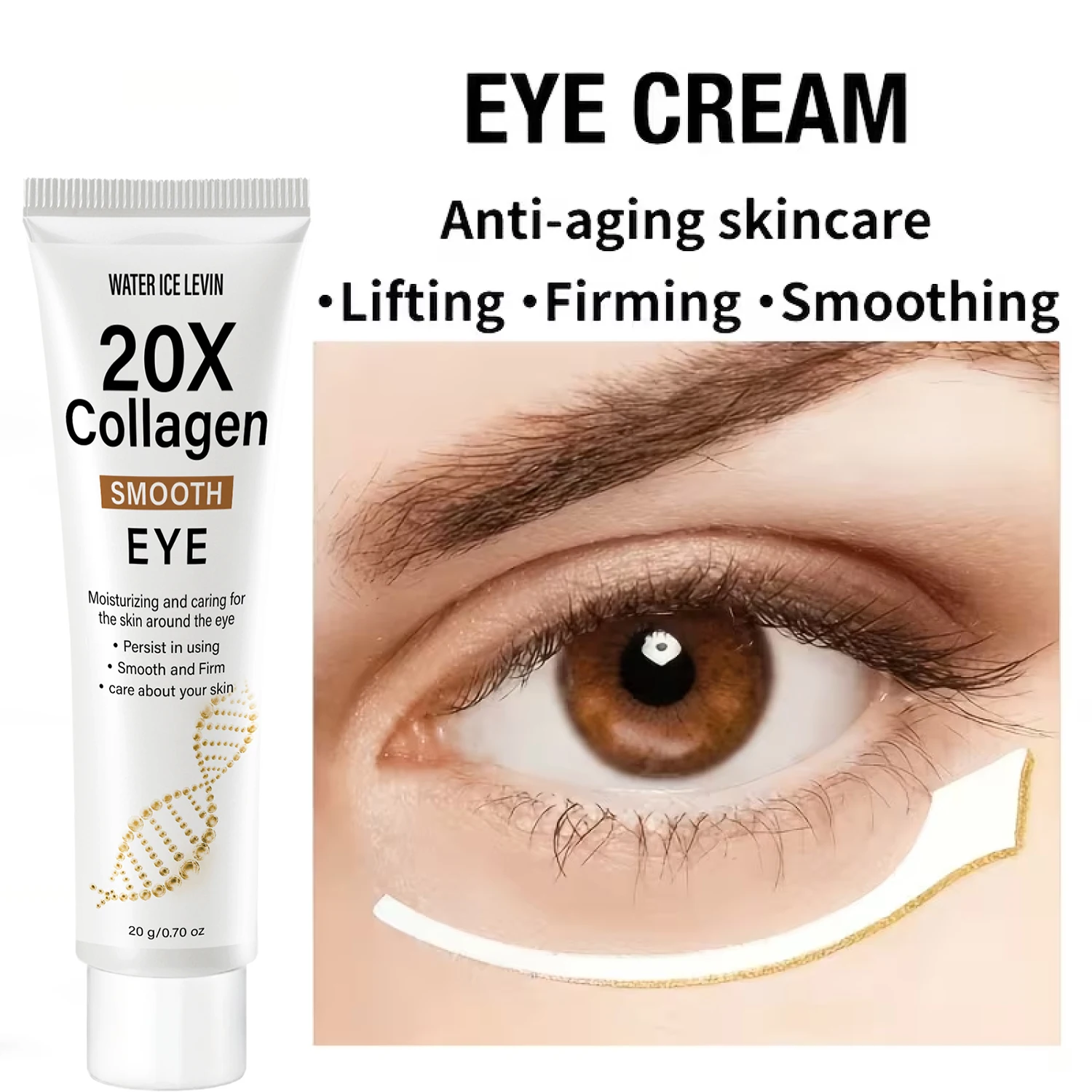 Anti-Aging Eye Cformula Lifts, Firms, Smooths. 20X Collagen Power. Deep Moisture Eye Area Care. Visible Youthful Radiance. 20g.