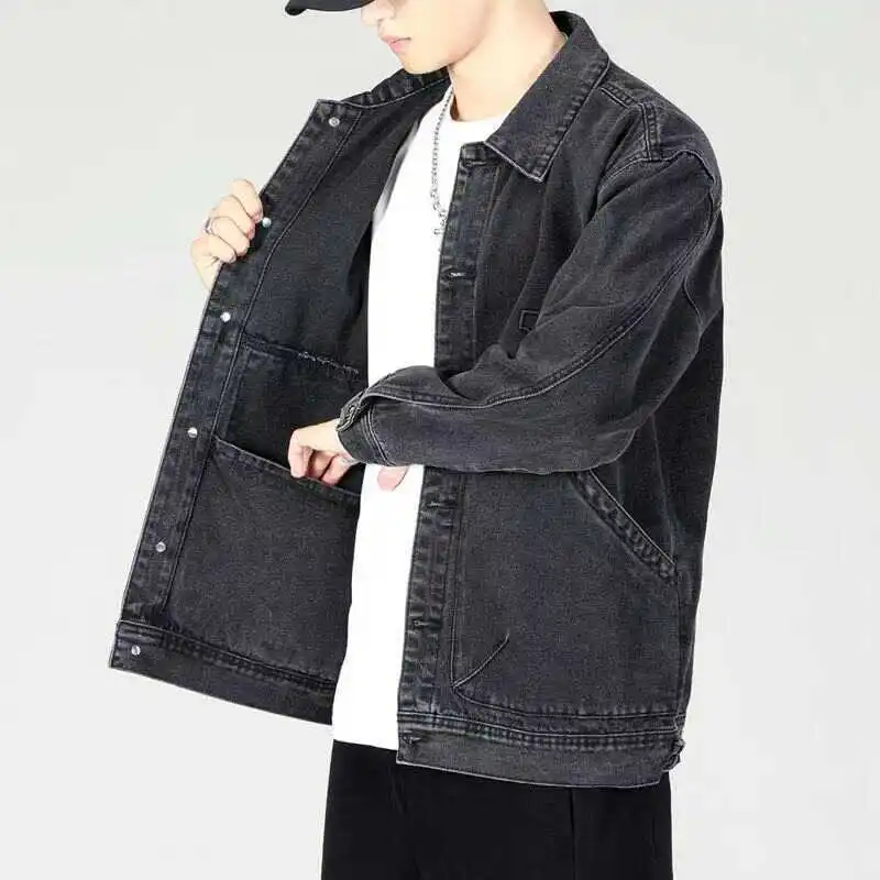 الراقية الرجال فضفاضة تناسب الدنيم Jaet الخريف الشتاء جديد Sle كبيرة الحجم الجينز الربيع العصرية ملابس العمل معطف الشباب ular