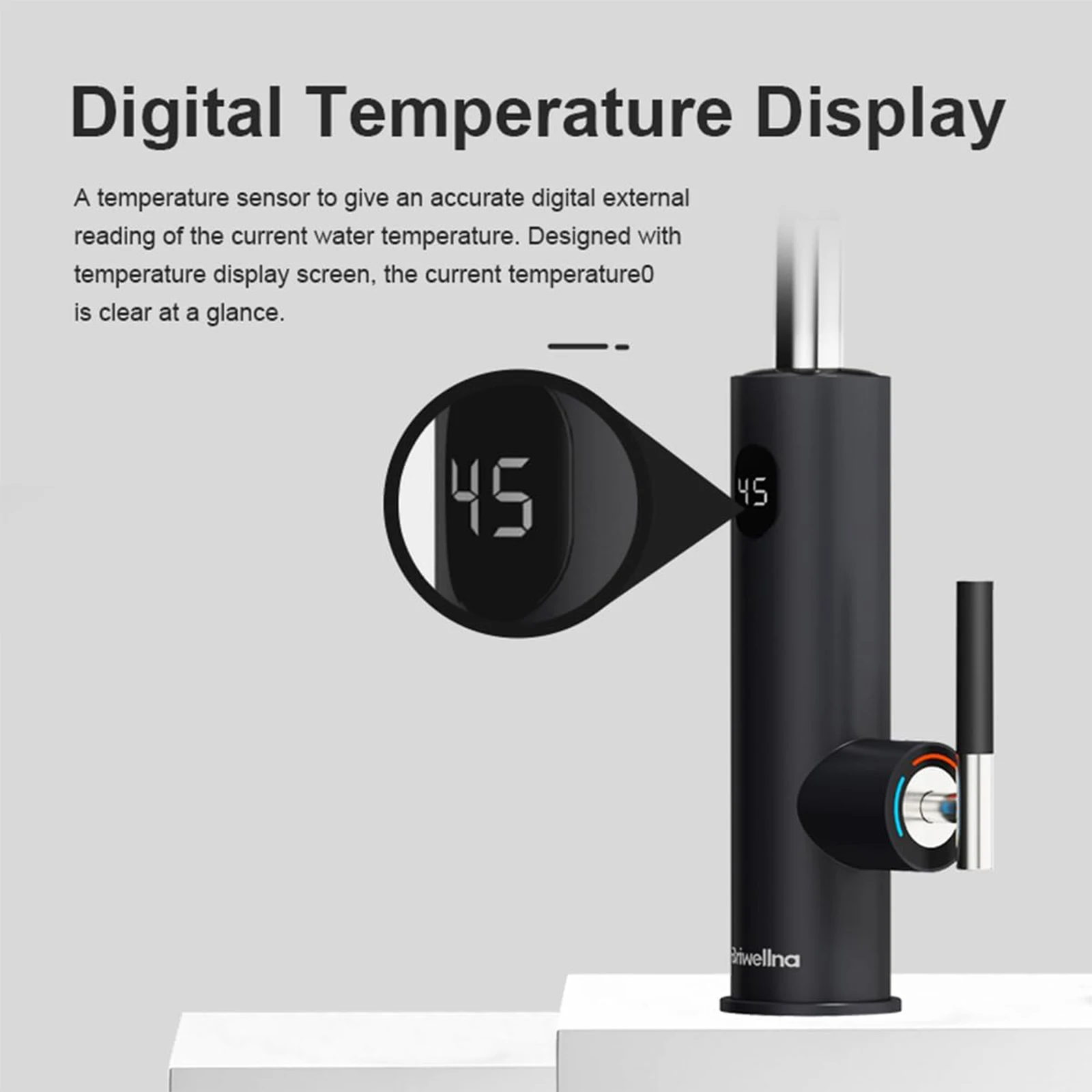 24-hour electric instantaneous water heater equipped with a non-slip handle design and environmentally friendly ABS material