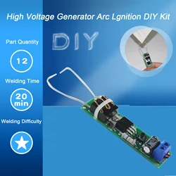 Generatore ad alta tensione Accenditore ad arco Kit fai da te Kit accendino Kit generatore ad arco per suite di produzione elettronica fai-da-te DC3-5V