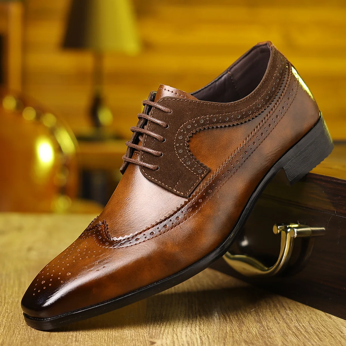 

Mens Oxford Shoes Leather Brogue Dress Shoes Classic Business Formal Shoes Man Handcrafted for Man