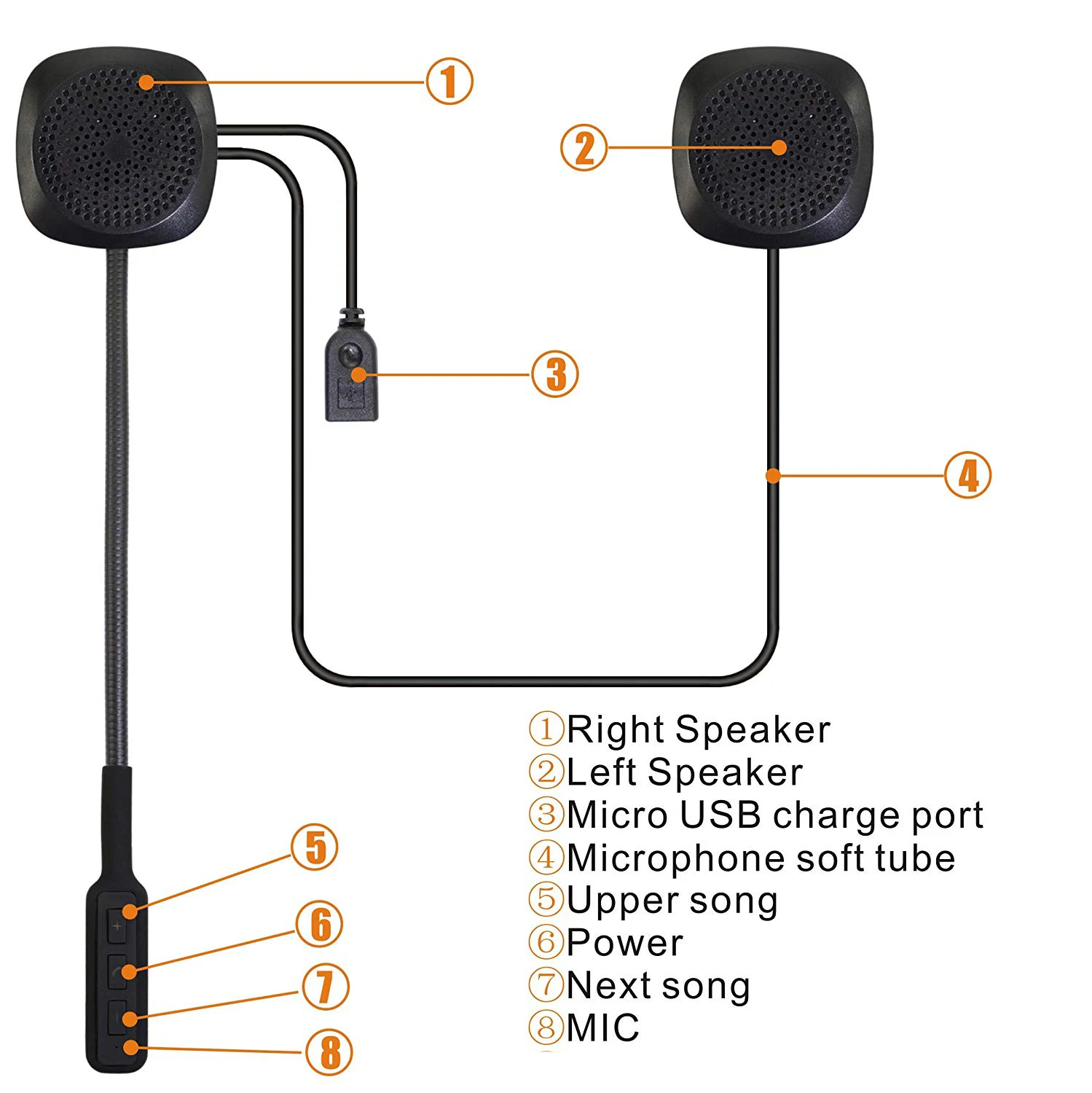 Vr robô à prova dwaterproof água bluetooth capacete fone de ouvido da motocicleta sem fio handsfree fones motor bicicleta estéreo música alto-falante