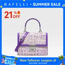 BAFELLI 2025 WOMNE'S NEW HANDBAG LUXURY BRAND K GOLD SERIES FASHION PURPLE EVENING PURSE SHOULDER WINTER STYLE WOOL CASUAL
