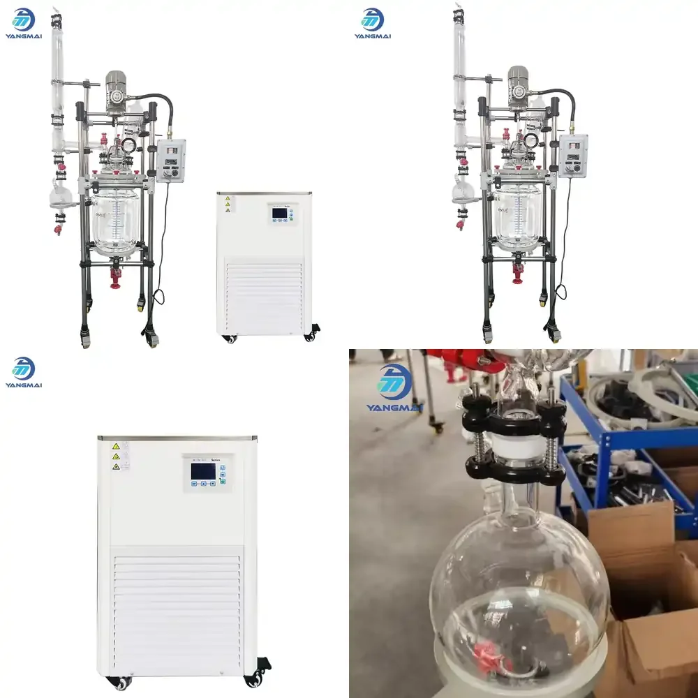 20L Jacketed Glass Reaction Kettle Titanium Vent Pipe Temperature Control High Productivity Corrosion-Resistant for Chemical
