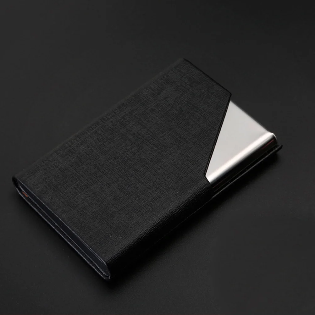 حامل بطاقات العمل من الفولاذ المقاوم للصدأ باللون الأسود الأنيق، منظم صندوق الائتمان، لمسة نهائية احترافية #2