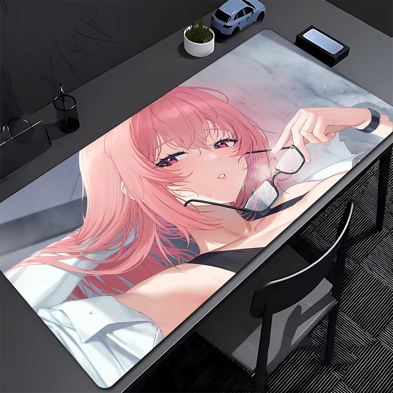 마우스 패드 애니메이션 소녀 책상 마우스 매트 노트북 Zenless Zone Zero 마우스 패드 PC Tsukishiro Yanagi Kawaii 키보드 패드 ZZZ 핑크 플레이 매트