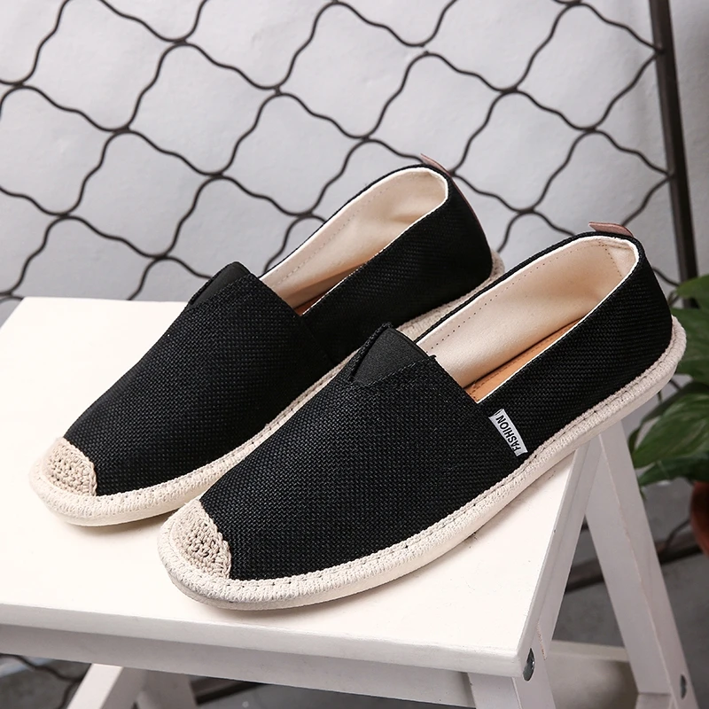 Breathable Linen Casual Men\'s Shoes Old Beijing Cloth Shoes Canvas Summer Leisure Flat Fisherman Driving Shoes walking