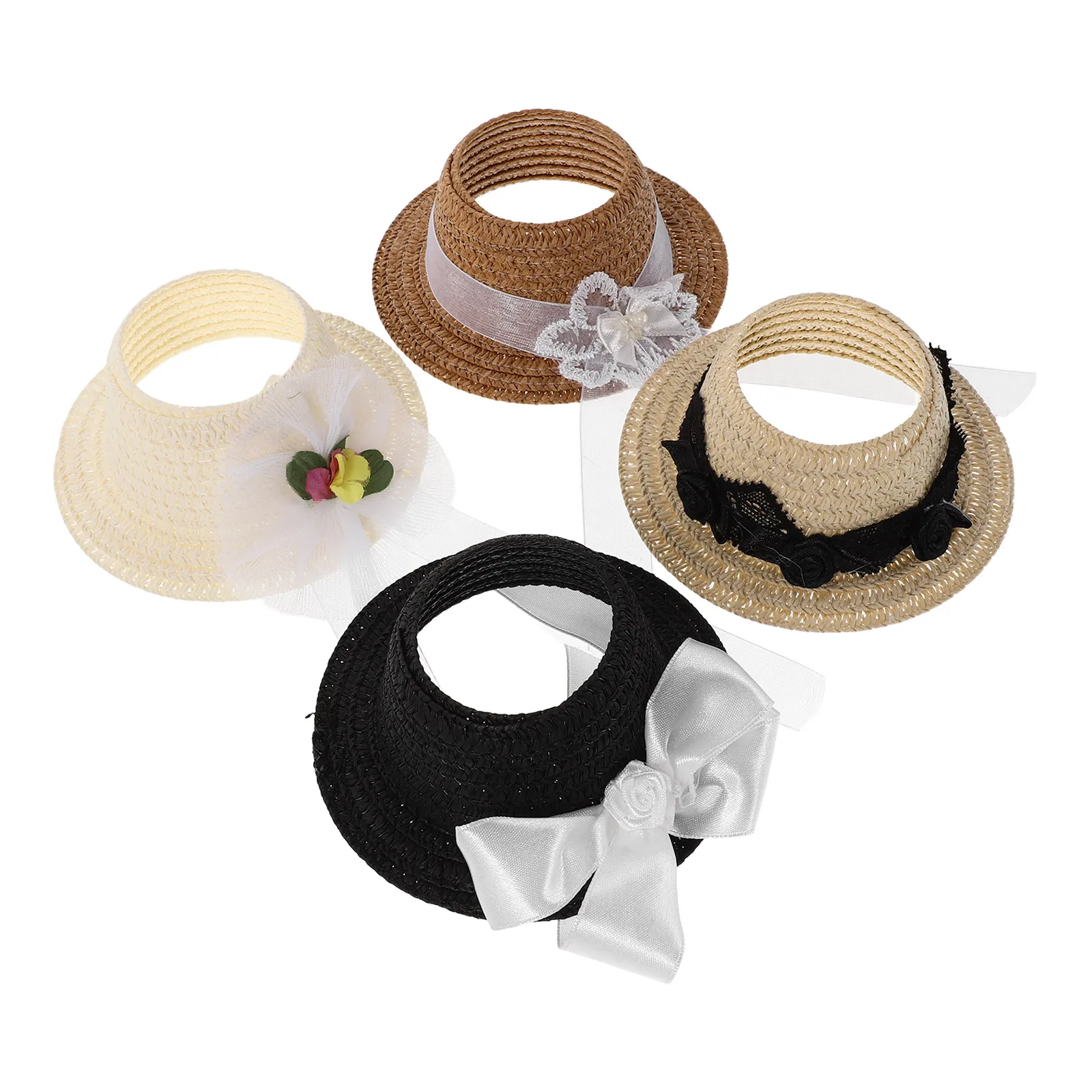 

4 Pcs Hat Accessories DIY Mini Hats Miniature Accessory Craft Bowler for Crafts