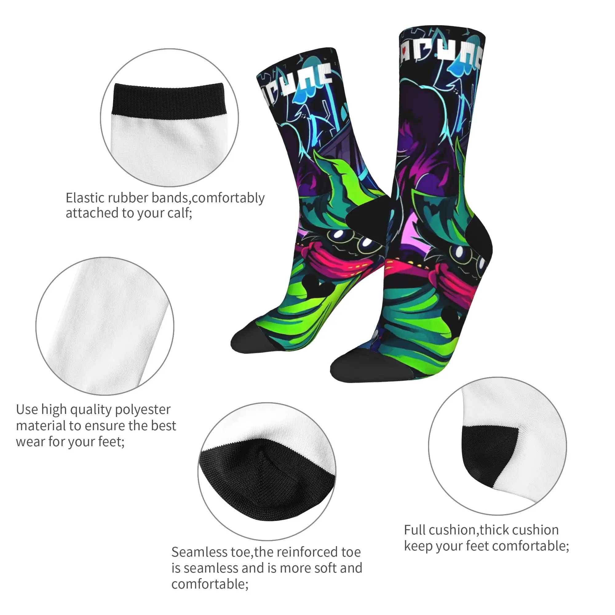 Autumn Winter Retro Women Men Deltarune - Friends Socks Role-Playing Video Game Sweat Absorbing Football Socks