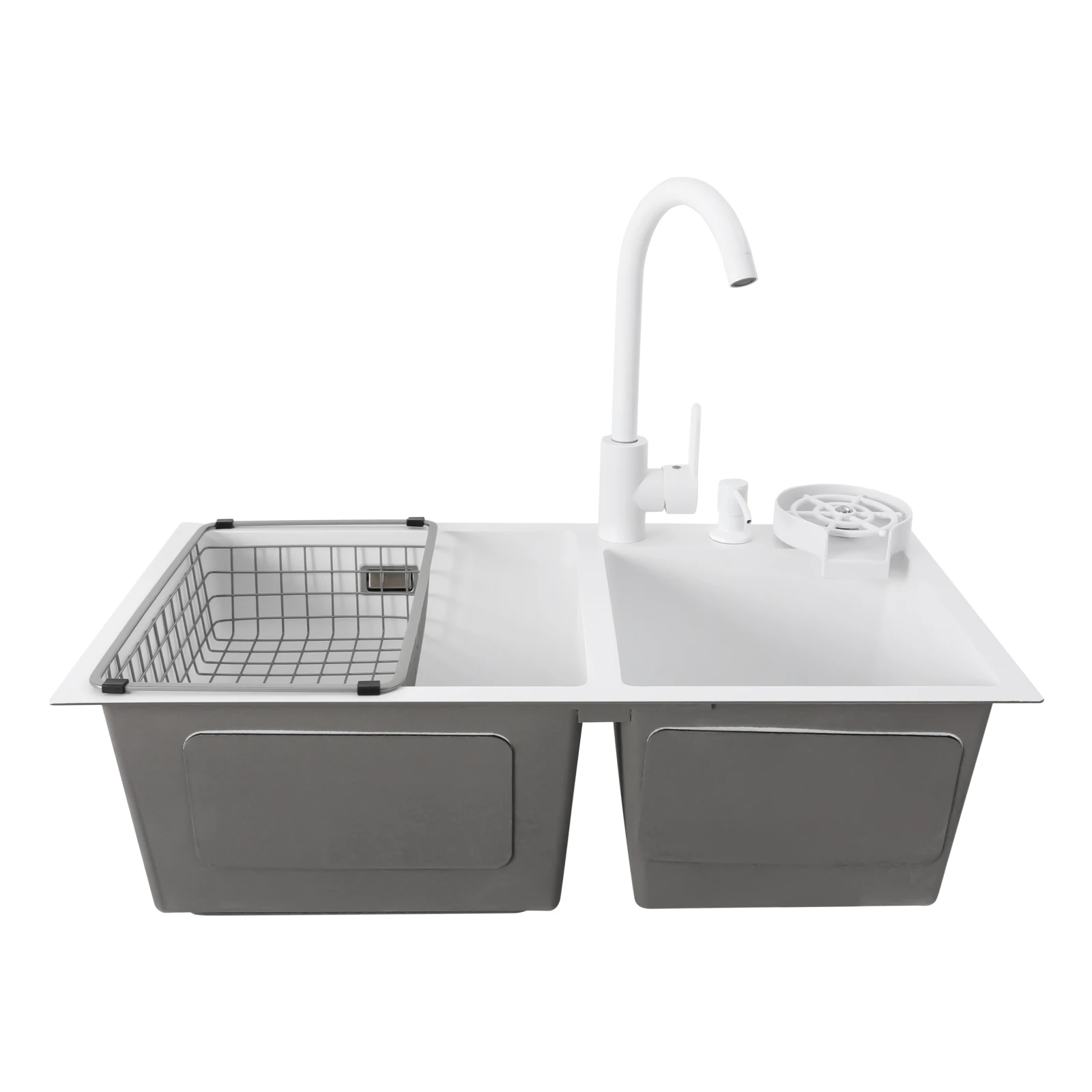 Double Bowl Sink 304 Stainless Steel in Homes, Restaurants, Laundry Rooms, Bars, Kitchens, Dessert Stores, etc