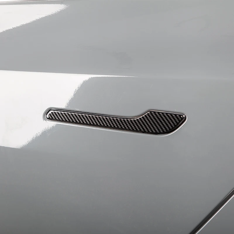 Car Door Handle Wrap Cover Decorative Stickers Anti-scratch For Tesla Model 3 Y ABS Protector Sticker Type Paint White - view 3