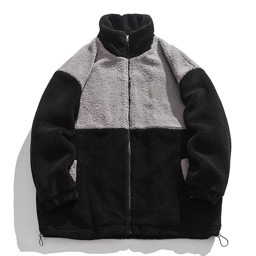 

Lamb Fur Jaet Men's Winter New Sle Fce Lined Thiened Cotton Coat American High End Feel Stand Collar Trendy Men's Cl...