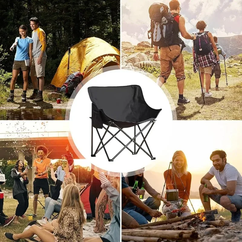 Outdoor folding chair for wild fishing Adjustable moon BBQ camping Ultra light and portable