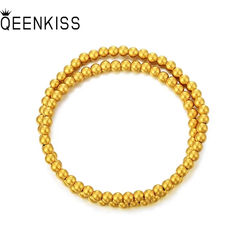 QEENKISS 24KT Gold Vintage Bracelet For Women Fine Jewelry Wholesale WeddingParty Birthday Bride Girlfriend Mother Gift BT5333