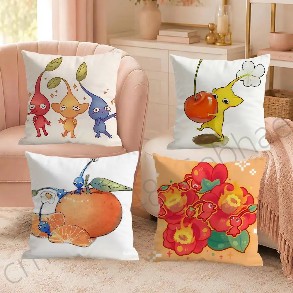 FOR P-Pikmin Cute Pillow Cover Sofa cushion cover room Home dormitory decoration Warm Winter Cushion Cover