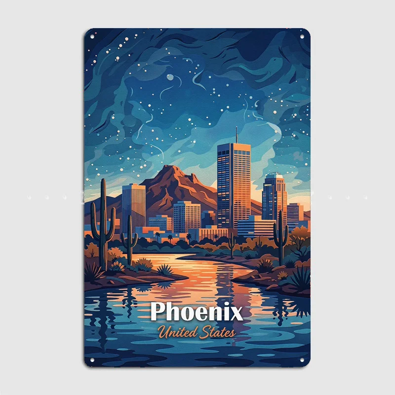 Philadelphia Skyline Travel Metal Custom Sign Living Room Wall Indoor Decor Room Decoration Bedroom Posters Home Decor