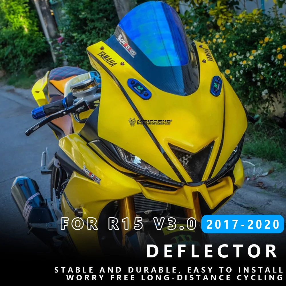 MTKRACING for YAMAHA R15 v3.0 2017-2020 Motorcycle Accessories Front Fairing Winglets Cover Protection Guards