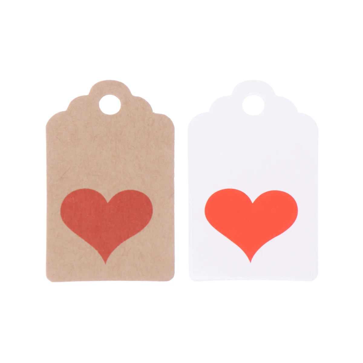 

200pcs Kraft Paper Tags Heart Shaped Wedding Favors Party Decorations Valentine Durable Vintage Style Bookmarks Cupcake Toppers