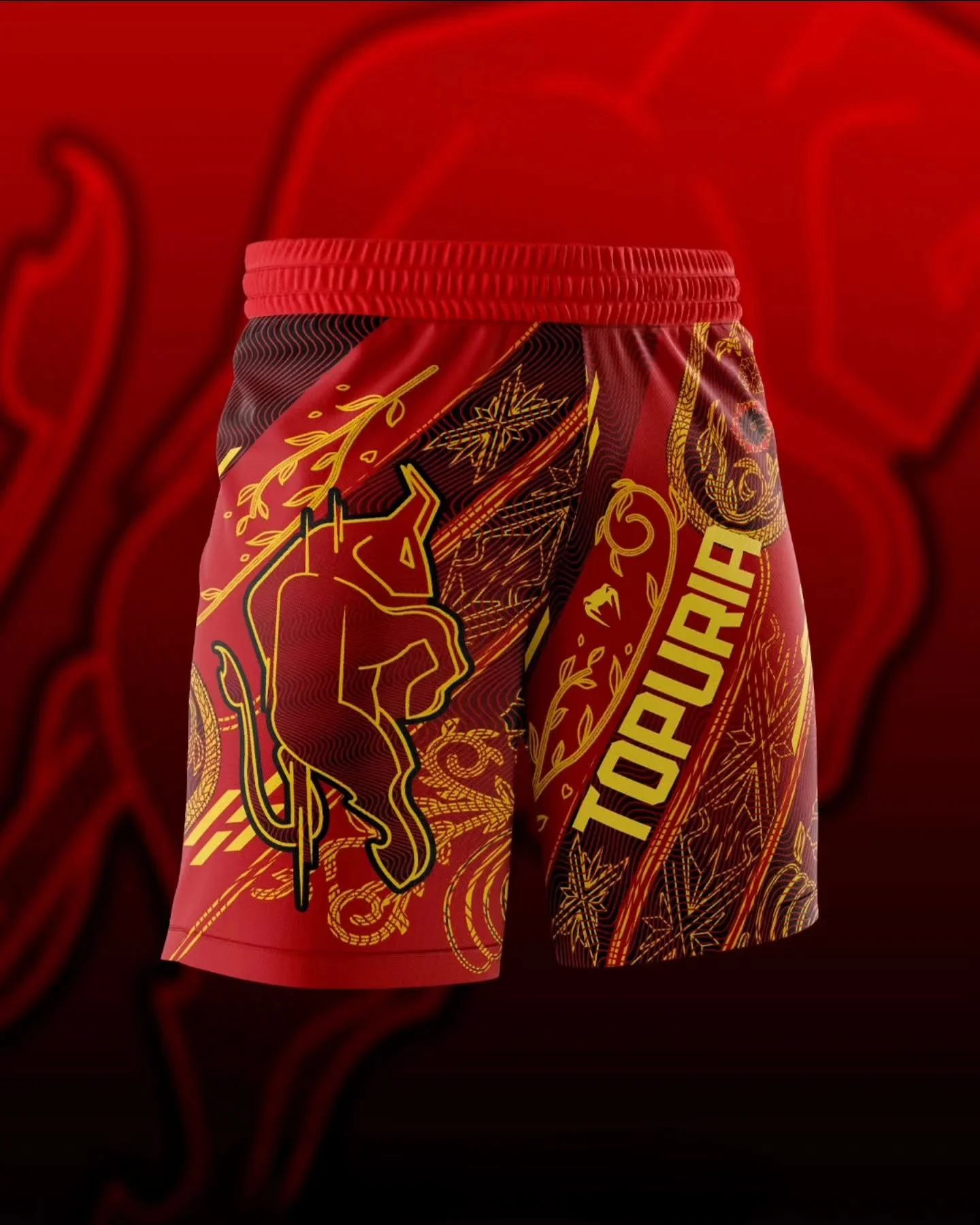 Caliente UFC torero ILIA TOPURIA pantalones cortos de carrera rojos hombres sueltos transpirables pantalones cortos deportivos de secado rápido pantalones cortos de entrenamiento físico pantalones cortos de lucha
