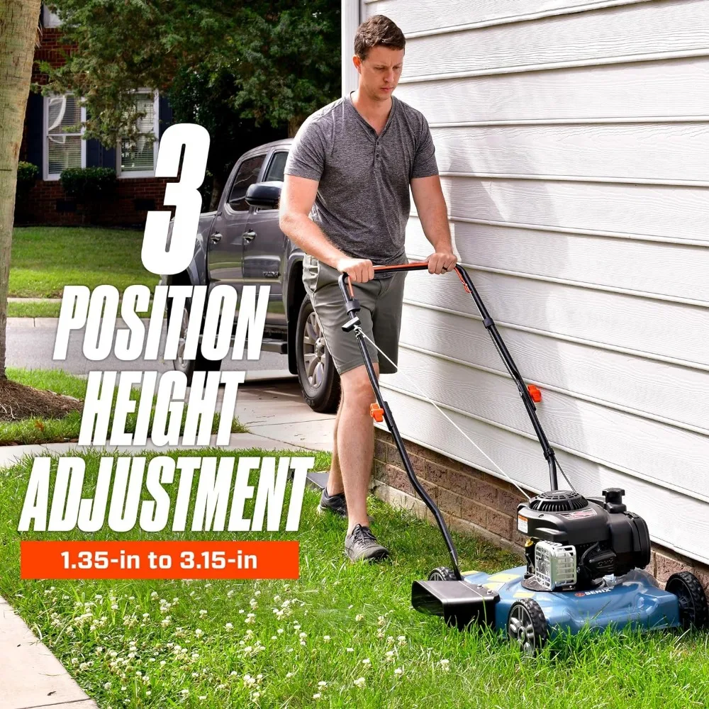 Gas Push Lawn Mower, 21-Inch, 140 cc 4-Cycle Briggs & Stratton Engine, 2-in-1 Push Lawnmower, 6-Position Height Adjustment