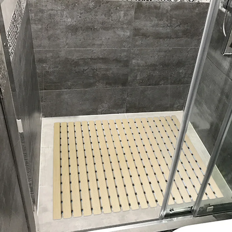 

PVC Non-Slip Bath Mat Shower Floor Pad Waterproof Toilet Anti-Fall Safety Pad Bathroom Anti-Skid Drainage Rug for Elderly & Kids