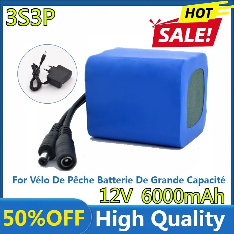 

New High Quality Replaceable 12V4500mAh 18650 Batterie Rechargeable 3S3P BMS 12.6V for Vélo De Pêche Batterie De Grande Capacité