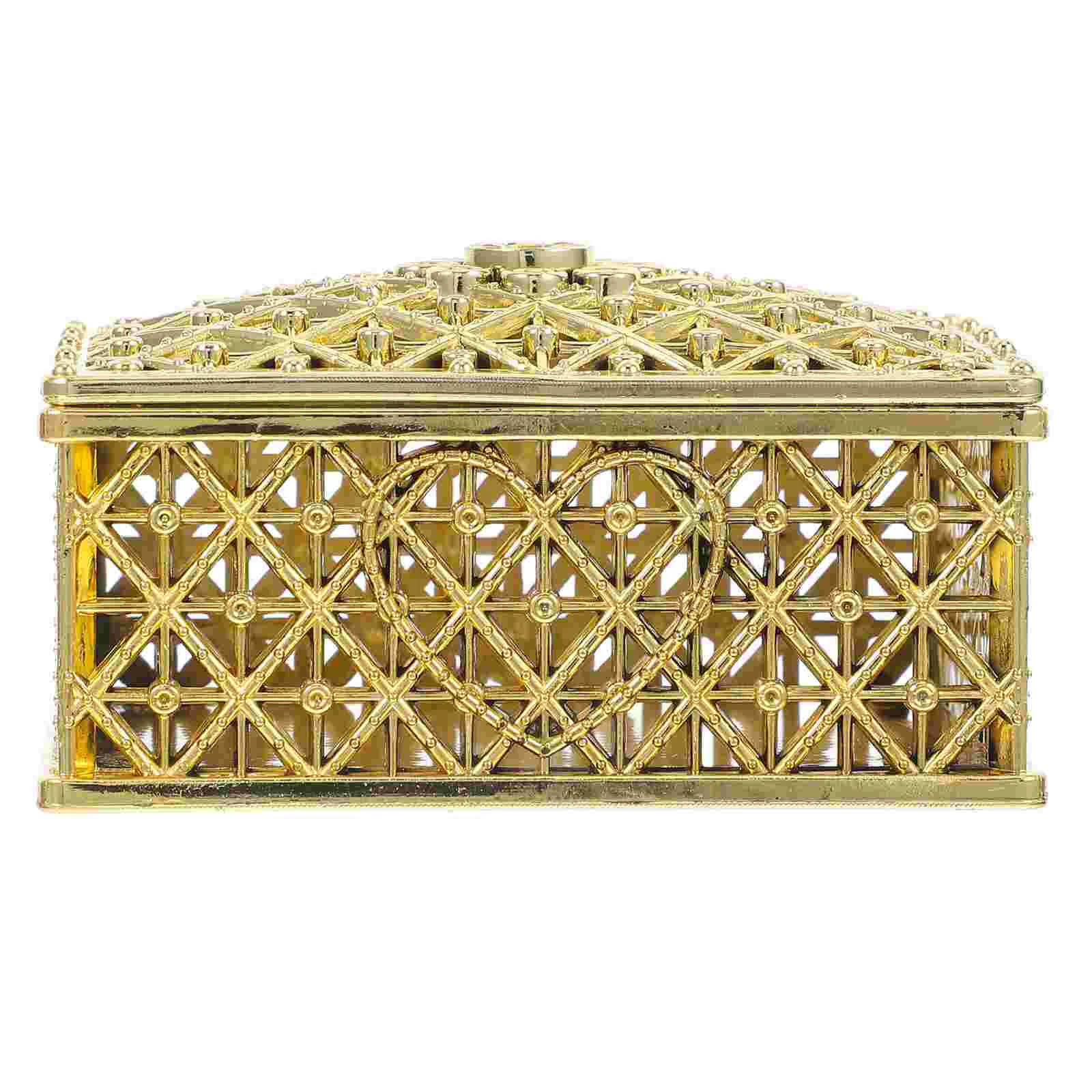 

Boxes Gold Plated Jewelry Small Treasure Chest Wedding Candy Party Favor Golden Weddingarras DIY Baby Shower Jar Decor