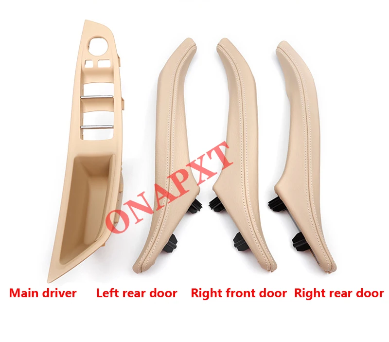 4 PCS Auto Car Leather Pull Inner Handle Passenger Door Armrest Inner Handle Interior Handle Assembly For BMW 5 Series F18 F10