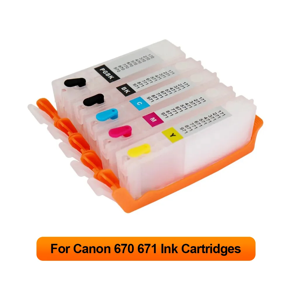 For HP 670 Refillable ink cartridge 4-color With Arc Chips for HP670 Deskjet 3525 4615 4625 5525 Printer