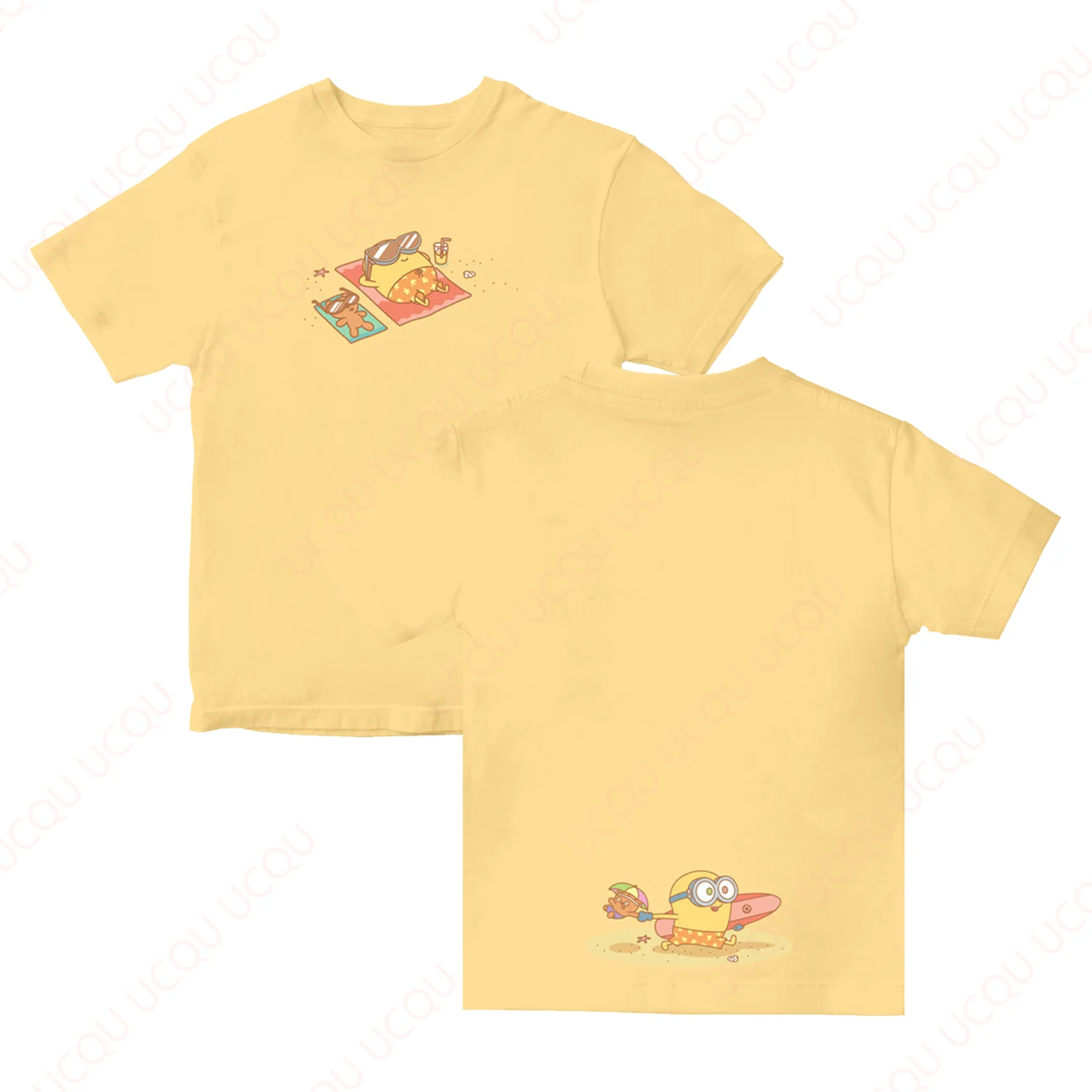 

Minions Bob & Tim Beach T-Shirt Short Sleeve New Summer Unisex Tops Loose Tee Hot Sale Faddish Casual T-shirts