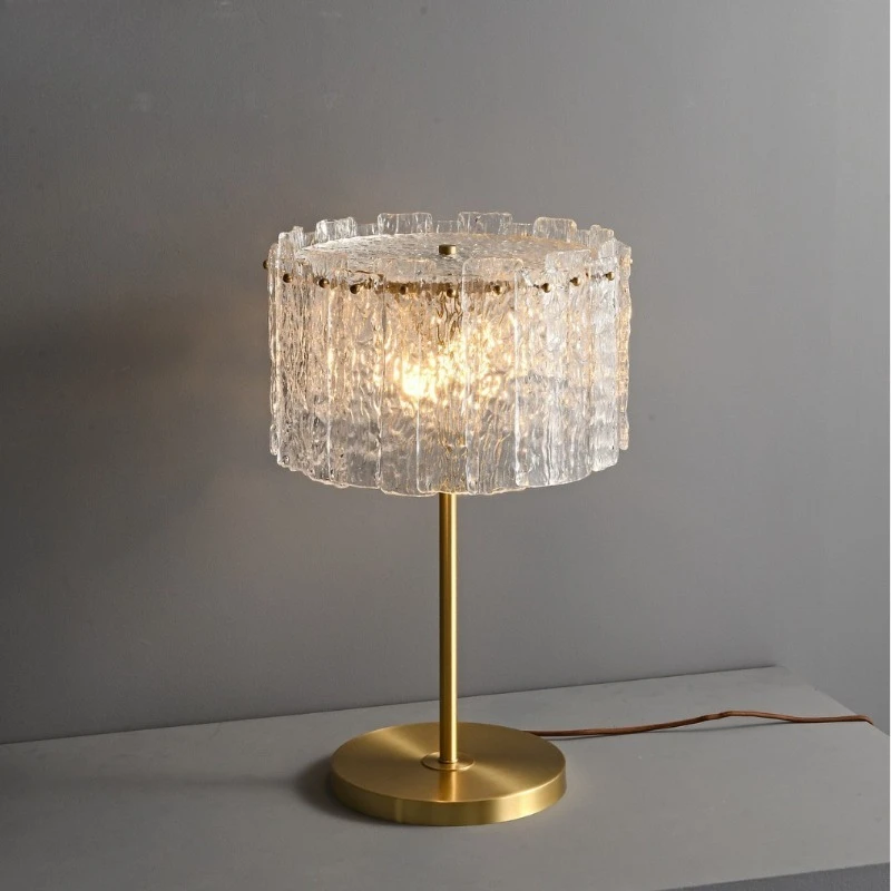 Modern simple all-copper crystal master bedroom bedside table light Internet celebrity light luxury atmospheric light