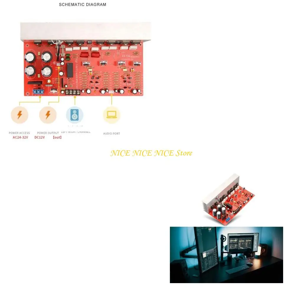 

AD-700 высокая мощность плата усилителя мощности 350W × 2 2.0 Аудио-звук Sound усилитель Dual AC12V