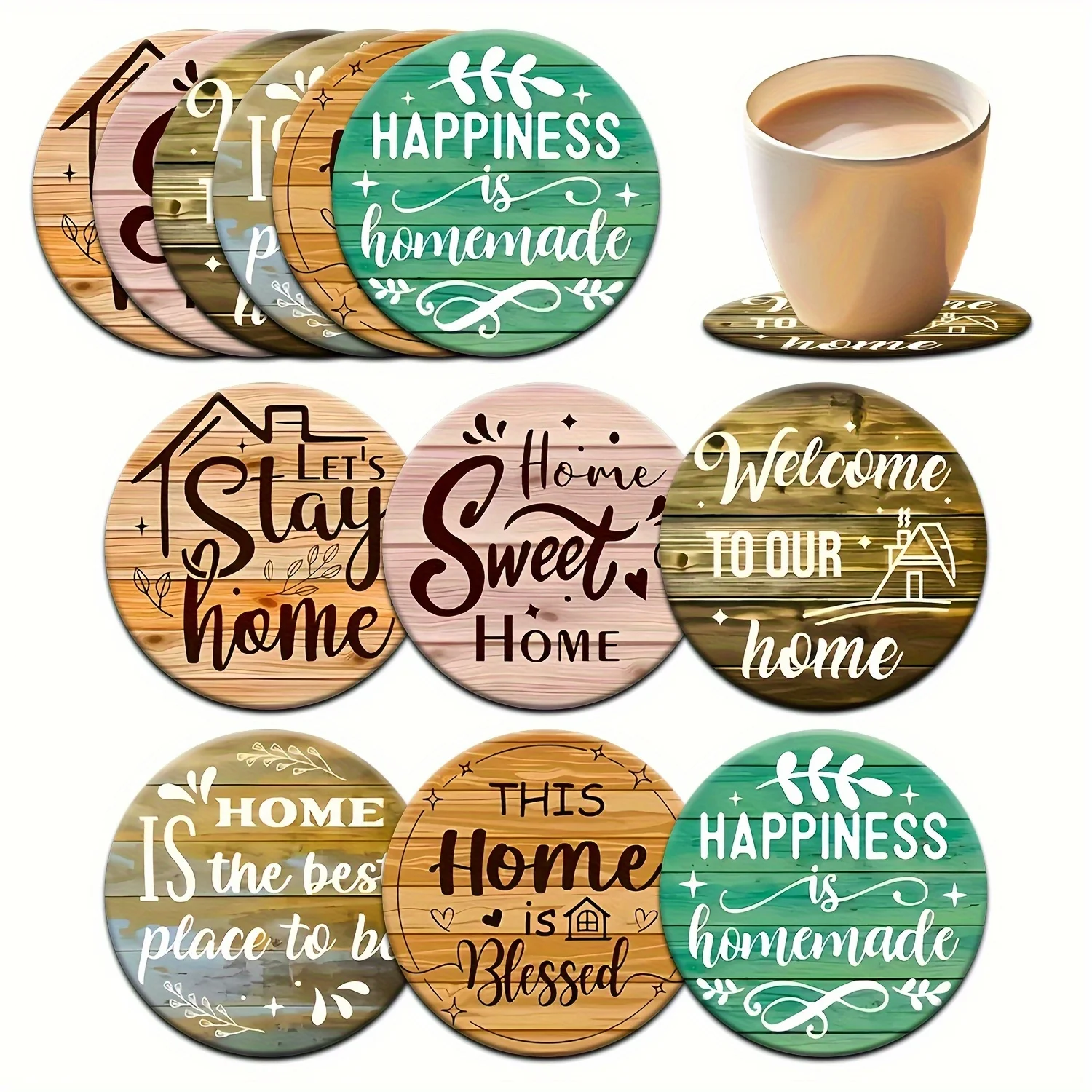 Coffee Tea Quotes - 2D 따뜻한 컨트리 스타일 가족 명언