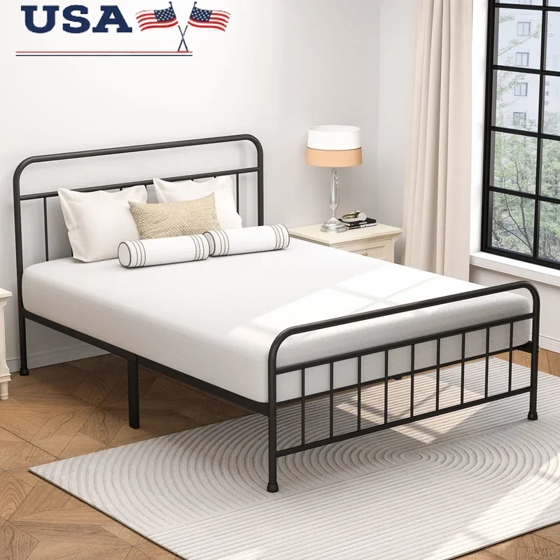 

Twin Metal Spindle Bed Frame Sturdy Platform Bed Adult No Box Spring Needed Under Bed Storage Easy Assembly Sleek Design 350lb
