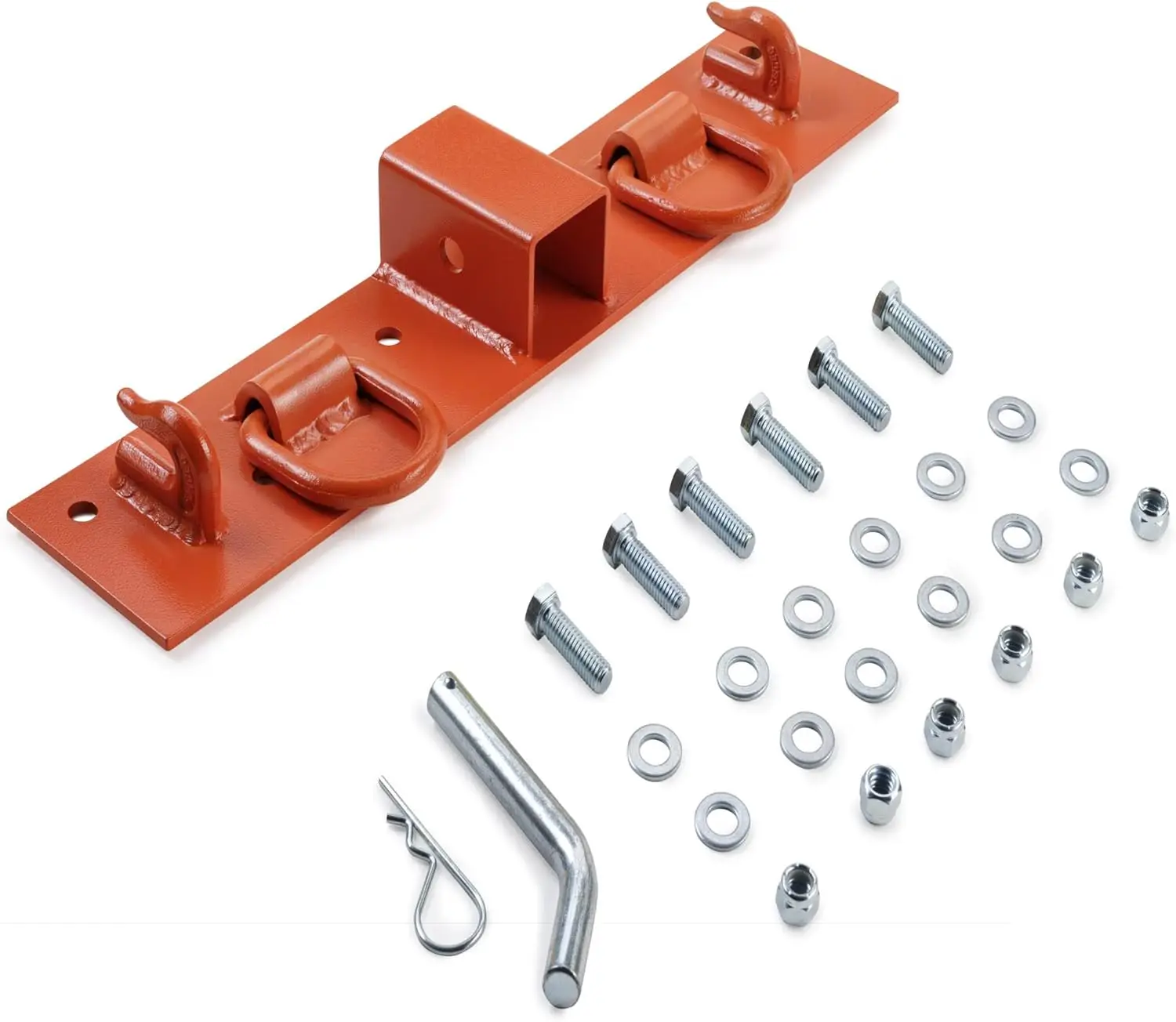 Tractor Bucket Attachment, G70 Grade Steel, Orange, Bolt - on Design