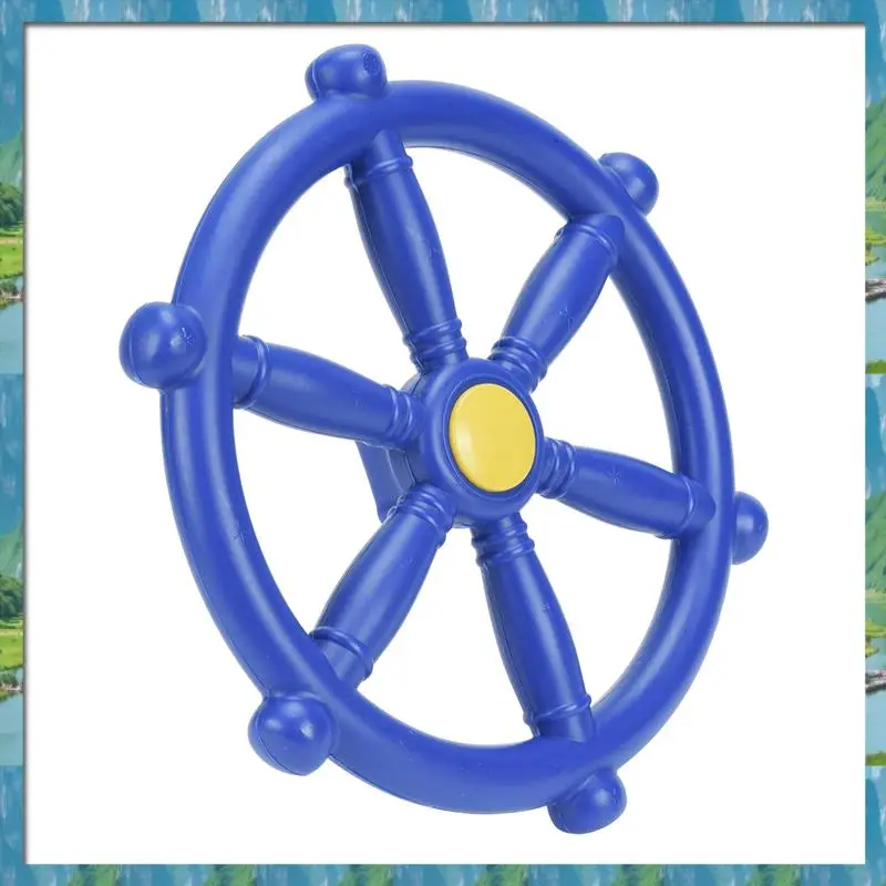 【Supernew】Volante para parque infantil, accesorio de volante para columpio, volante de barco pirata para gimnasio infantil o columpio, azul