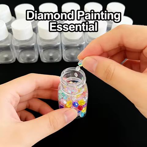 30/60pcs Clear PP Plastic 5D Diamond Painting Storage Box with Lids - Durable Bead Organizer for Art Supplies, Jewelry, Craft