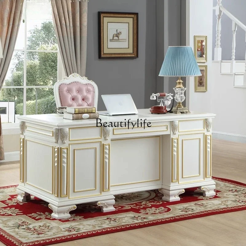 

Z.European solid wood desk American class desk high-end desk