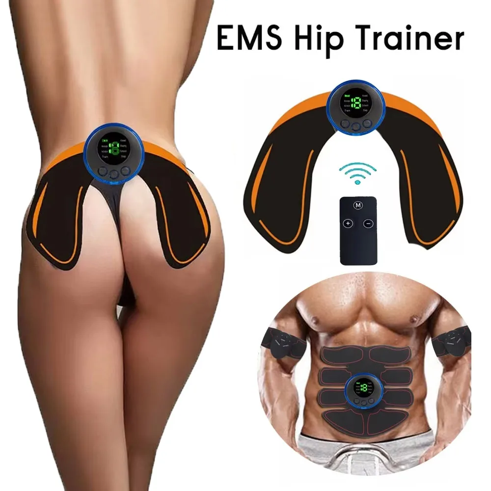 Elektrischer Muskelstimulator EMS Kabelloser Gesäß- und Hüfttrainer Bauchmuskel-ABS-Stimulator Fitness Körperstraffungs-Massagegerät