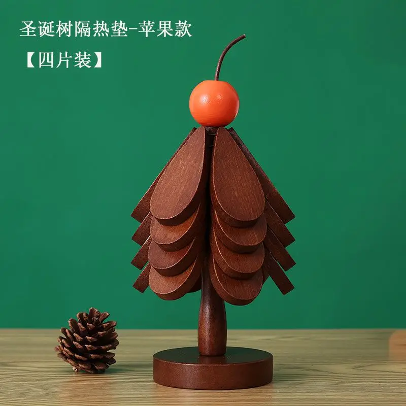 Cuscinetto isolante termico premium per albero di Natale, ornamento da tavolo creativo per un albero in legno massello antiscottatura