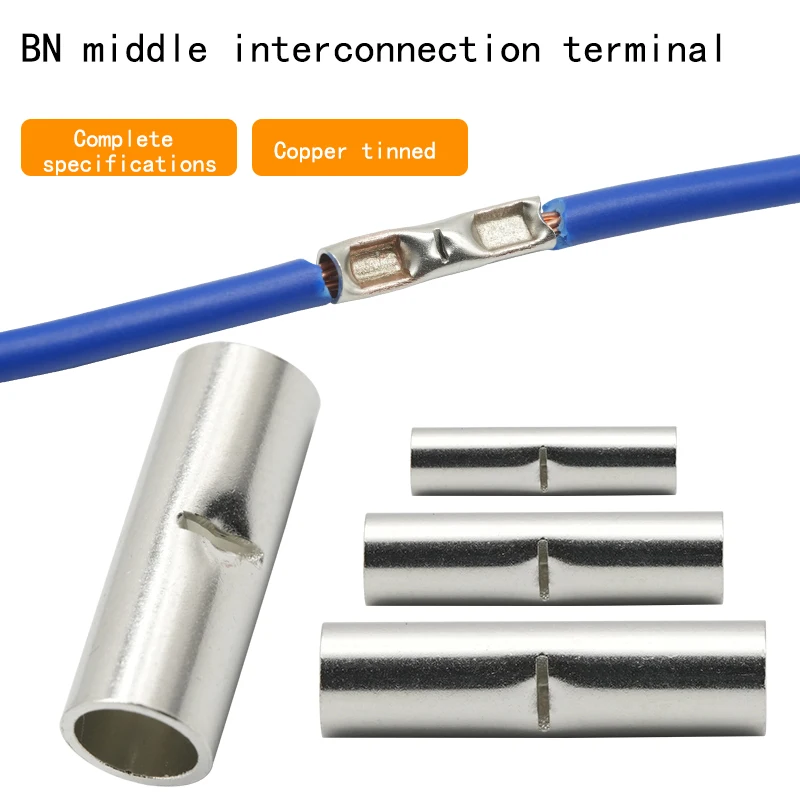 

BN1.25 Промежуточный соединитель холодного прессования Трубчатая луженая медная трубчатая клемма холодного прессования Голая клемма Кабельное соединение